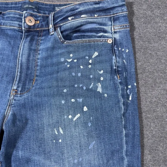 J Jill Boyfriend Straight Leg Ankle Jeans Womens 10 Mid Rise Medium Wash Paint - Picture 2 of 10